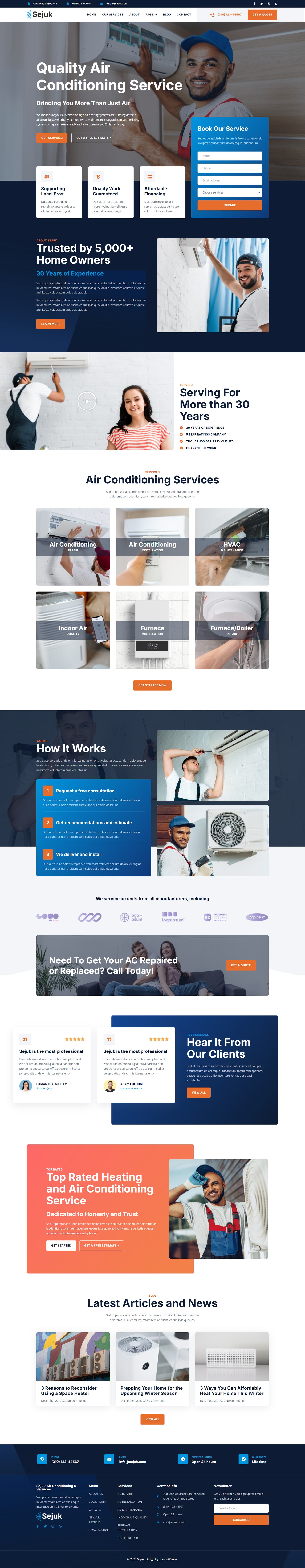 Sejuk HVAC website